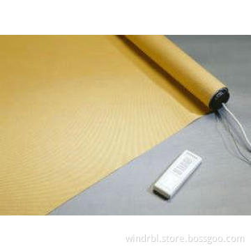 Yellow Electric Roller Blind , 1.5m Motorised Exterior Blin